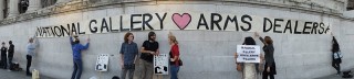 Protesters made sure the arms dealers didn't feel welcome at their drinks reception in the evening National Gallery Demo
