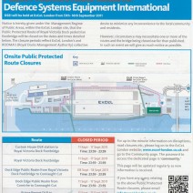 exceldsei-streetclosures Map of street closures around the ExCeL centre for DSEi 2011