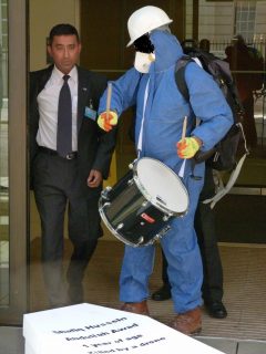 Drummer in doorway