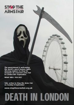 grim reaper in front of london eye image