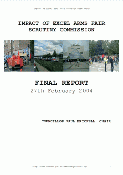 Report entitled “Impact of ExCeL Arms Fair Scrutiny Commission”